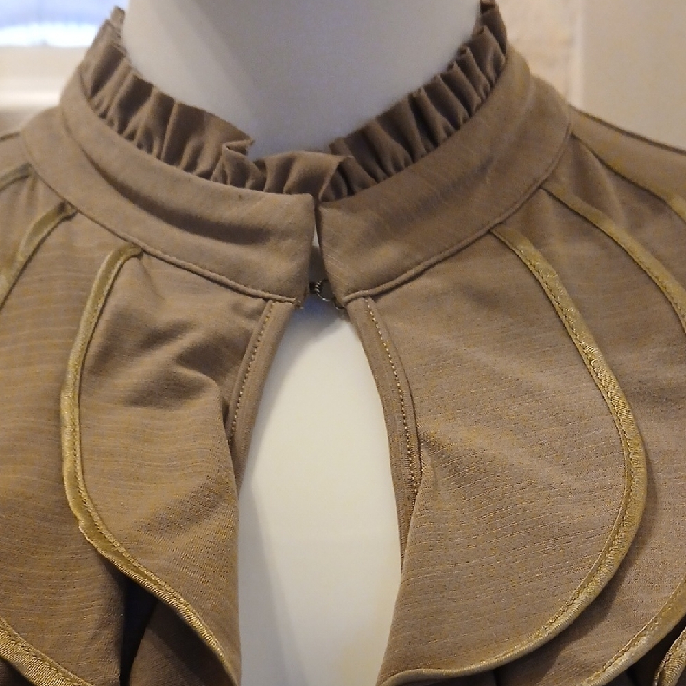 HeartSoul Tan Ruffled Blouse - Picture 10 of 12
